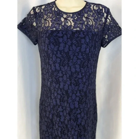 NEW Diane von Furstenberg DVF Navy Blue Lace Dress $358 - Picture 6 of 16